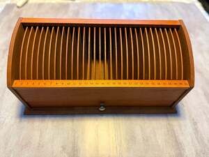 Wooden Monthly Bill Organizer with 31 Daily Slots and Storage Drawer